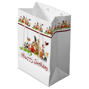 Cute animals medium gift bag