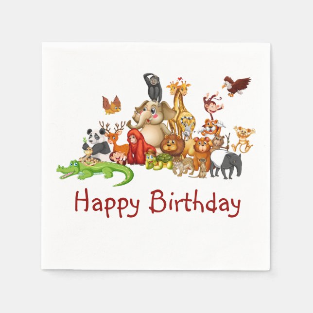 Cute animals napkin (Front)