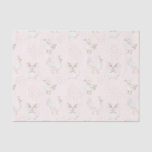 Cute animals on pink tissue paper
