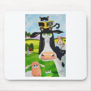 Cute animals painting Cow cat sheep frog Mouse Pad