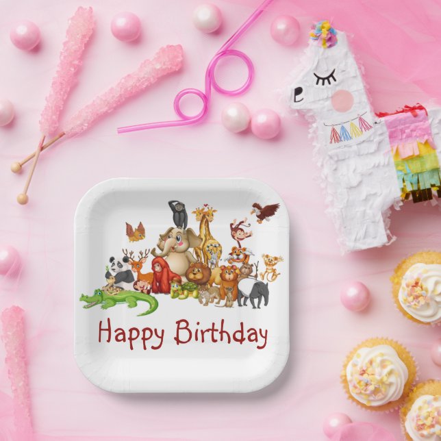 Cute animals paper plate (Party)