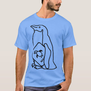Cute Animals Penguin SPortrait Line Drawing T-Shirt