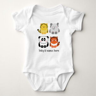 Cute animals personalized baby bodysuit
