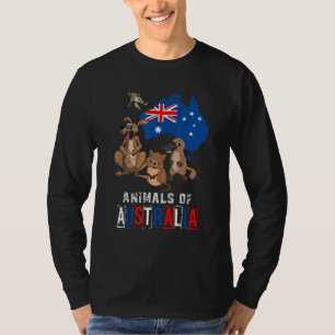 Cute Animals Platypus Quokka Sugar Glider Kangaroo T-Shirt
