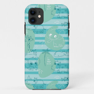 Cute animals playing with water 1 Case-Mate iPhone case