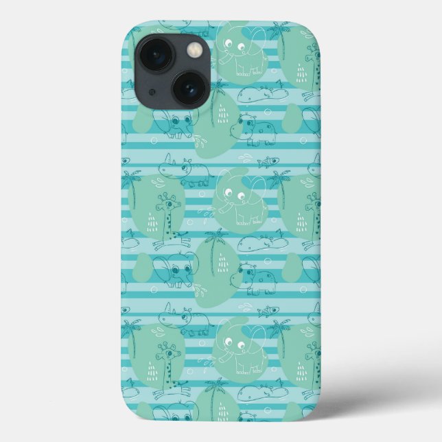 Cute animals playing with water 1 Case-Mate iPhone case (Back)