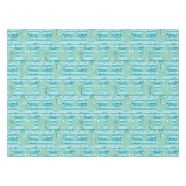 Cute animals playing with water 1 tablecloth (Front (Horizontal))