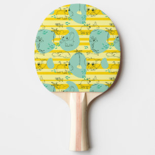 Cute animals playing with water 2 ping pong paddle