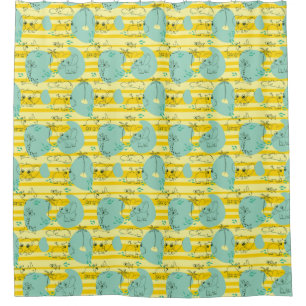 Cute animals playing with water 2 shower curtain