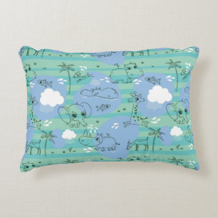 Cute animals playing with water 3 decorative cushion