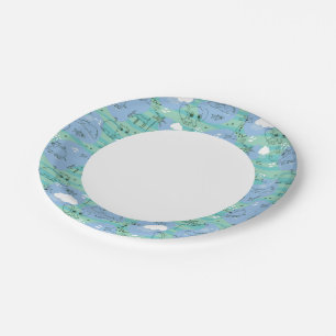 Cute animals playing with water 3 paper plate