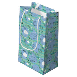 Cute animals playing with water 3 small gift bag