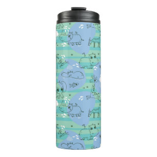 Cute animals playing with water 3 thermal tumbler
