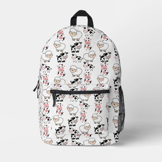 cute animals  printed backpack (Front)