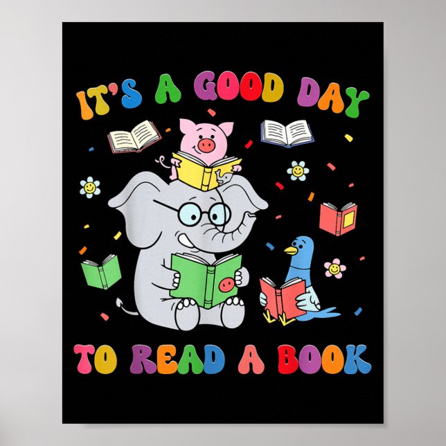 Cute animals read book teachers students kids book poster (Front)