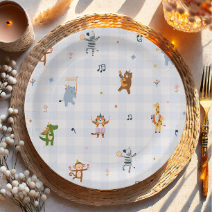 Cute Animals Safari Birthday Party Paper Plate