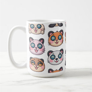 Cute Animals Sticker Sheet Adorable Cartoon Charac Coffee Mug