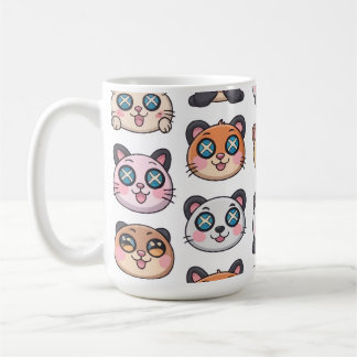 Cute Animals Sticker Sheet Adorable Cartoon Charac Coffee Mug