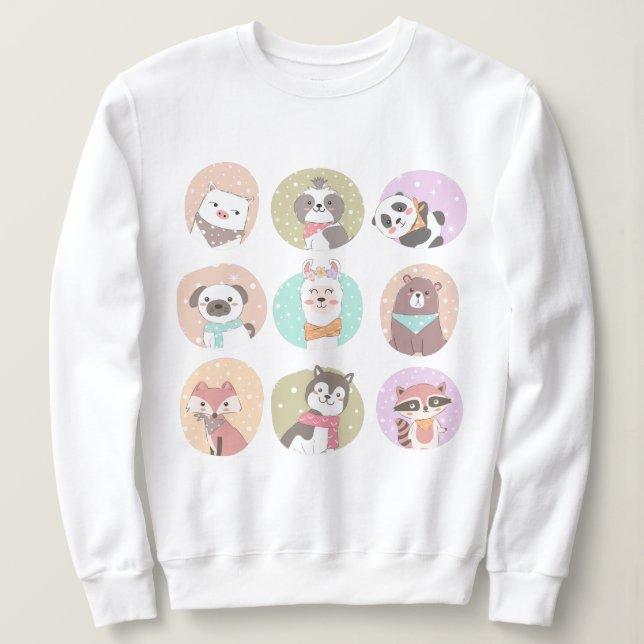 Cute Animals Sweatshirt (Design Front)