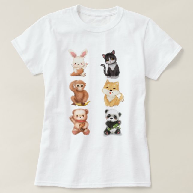 Cute Animals T-Shirt (Design Front)