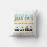 Cute Animals Toy Train Birth Announcement