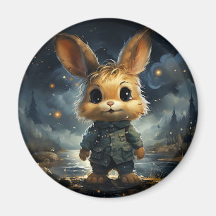 Cute animals under the starry sky magnet