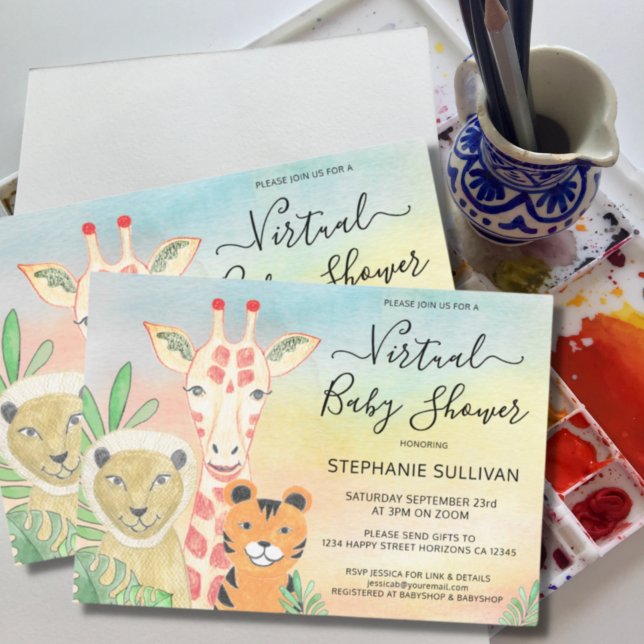 Cute Animals Virtual Baby Shower Invitation (Creator Uploaded)