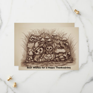 Cute Animals waiting for Thanksgiving Save The Date