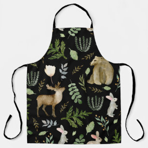 Cute Animals: Watercolor Hand Drawn. Apron