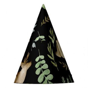 Cute Animals: Watercolor Hand Drawn. Party Hat