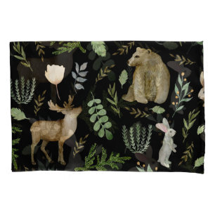 Cute Animals: Watercolor Hand Drawn. Pillowcase