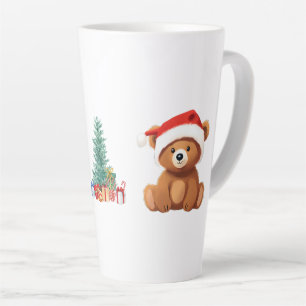 Cute animals winter Bear Santa Christmas tree Latte Mug