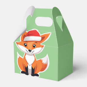 Cute animals winter Fox Santa Christmas   Favour Box