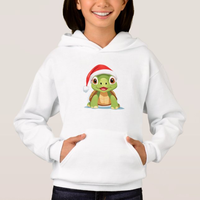 Cute animals winter turtle Santa Christmas   (Front)