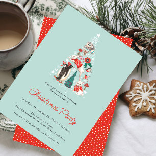 Cute Animals Winter Woodland Christmas Party Invitation
