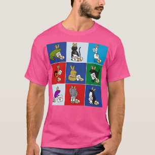 Cute Animals with Funny Easter Eggs say Happy East T-Shirt