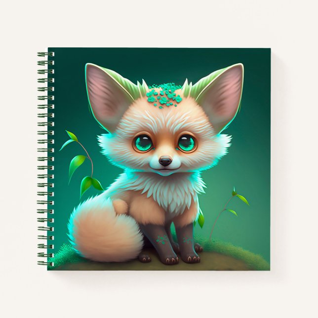 Cute Animated Baby Fox Notebook (Front)