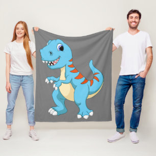 Cute animated dinosaur fleece blanket