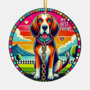 Cute Animated Dog Ceramic Tree Decoration