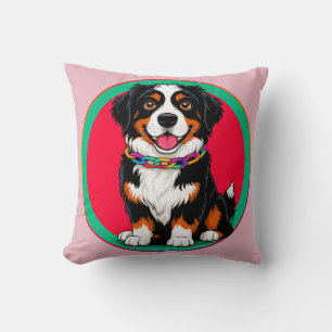 Cute Animated Dog with Collar Cushion