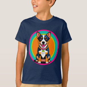 Cute Animated Dog with Collar T-Shirt