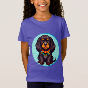 Cute Animated Dog with Collar T-Shirt