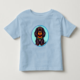 Cute Animated Dog with Collar Toddler T-Shirt