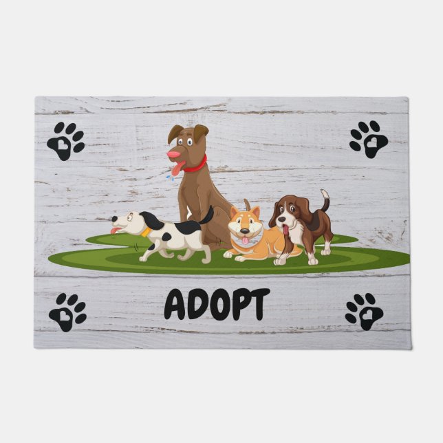 Cute animated dogs doormat (Front)