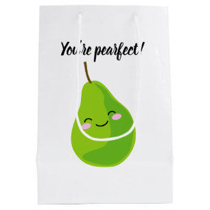 Cute animated green pear custom gift bag