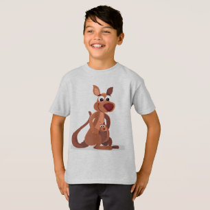 Cute animated Kangaroo with baby T-Shirt