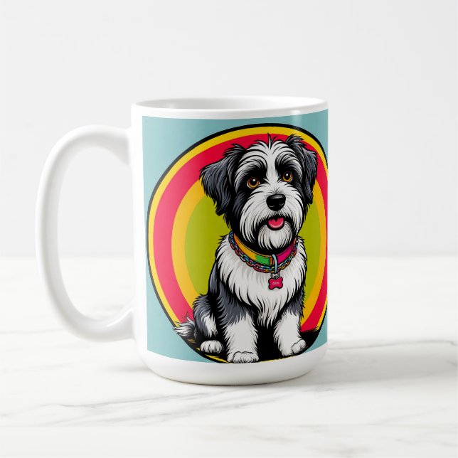Cute Animated Puppy with Collar Coffee Mug (Left)