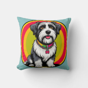 Cute Animated Puppy with Collar Cushion