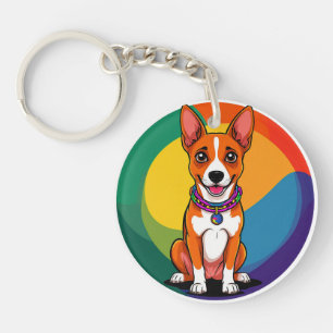 Cute Animated Puppy with Collar Key Ring