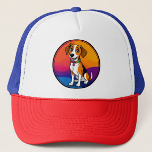 Cute Animated Puppy with Collar Trucker Hat